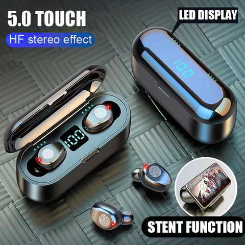 Waterproof Wireless Earpods with Bluetooth 5.0 and Touch Display - WOWPRODUCTWORLD